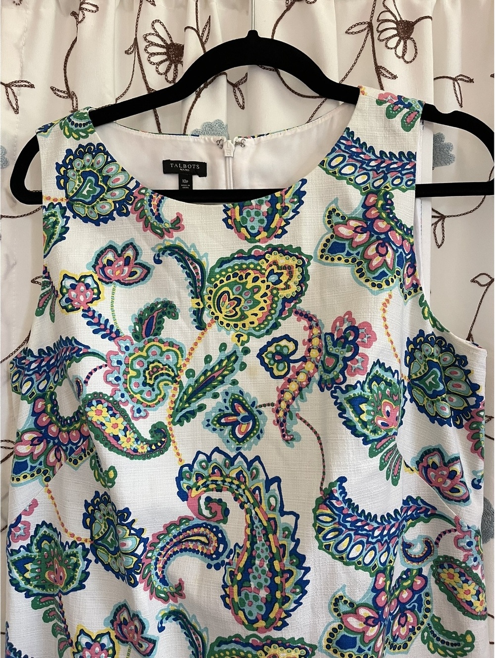 Talbots | 10P | Paisley Sleeveless Sheath Dress - Picture 5 of 8